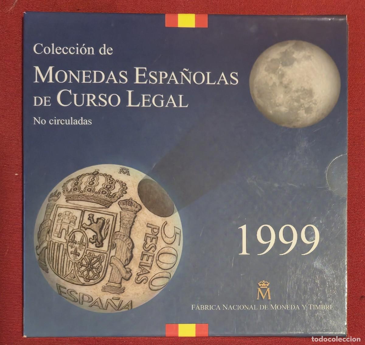 Monedas Juan Carlos I: Cartera Oficial de la FNMT (F&aacute;brica Nacional de Moneda y Timbre) de Espa&ntilde;a del a&ntilde;o 1999.