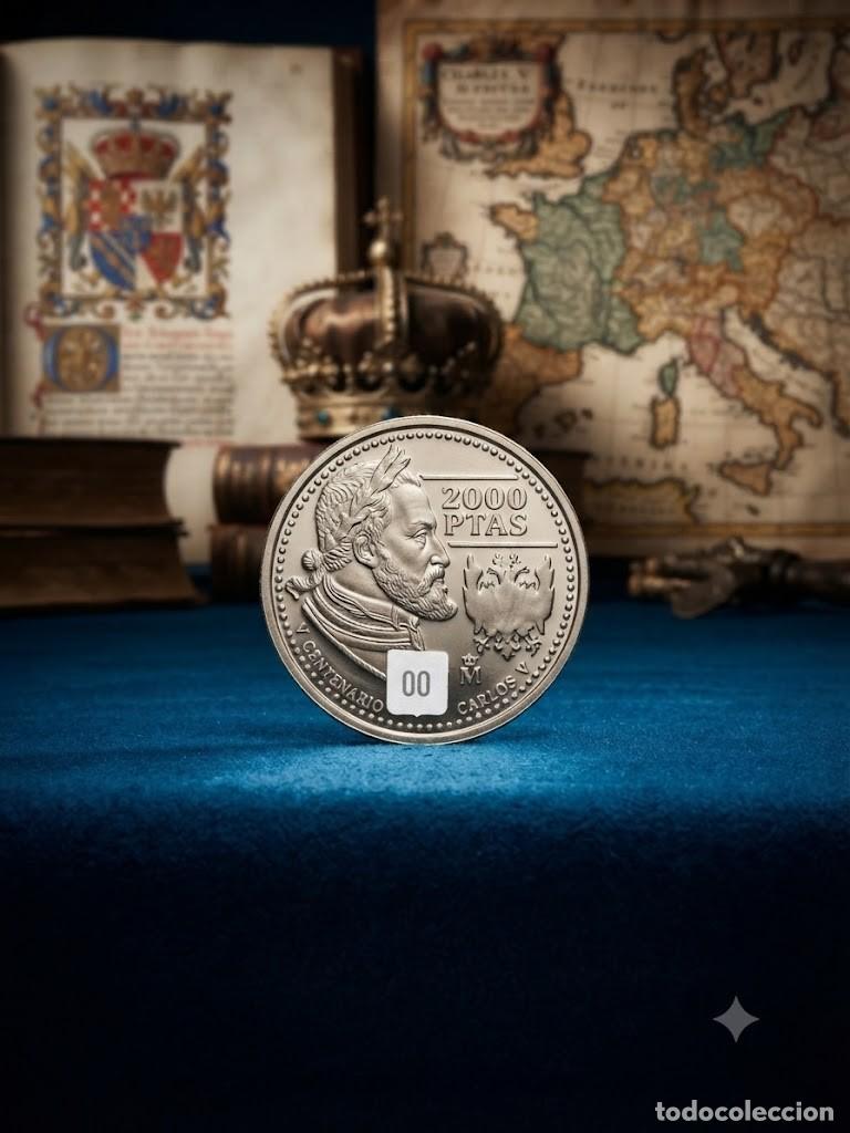 Monedas Juan Carlos I: Moneda plata 2000 pts V Centenario Carlos V a&ntilde;o 2000
