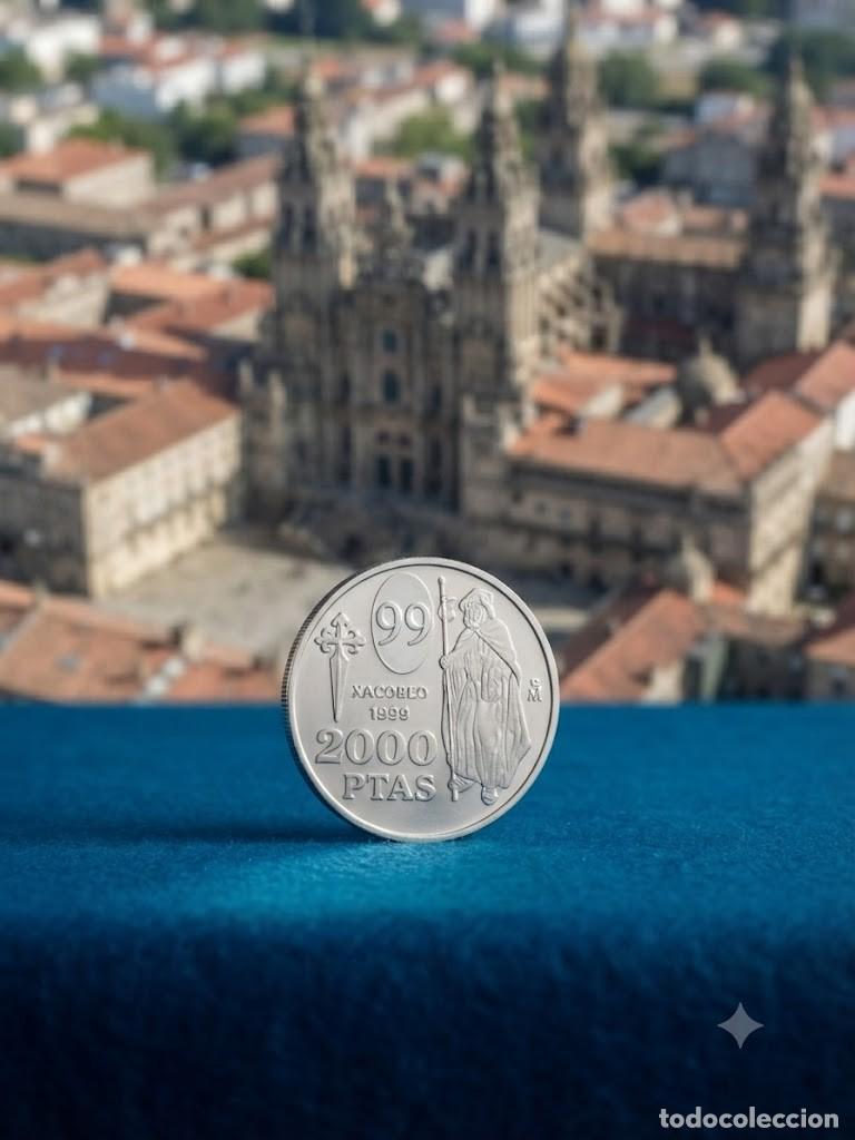 Monedas Juan Carlos I: Moneda plata 2000 pts Xacobeo a&ntilde;o 1999