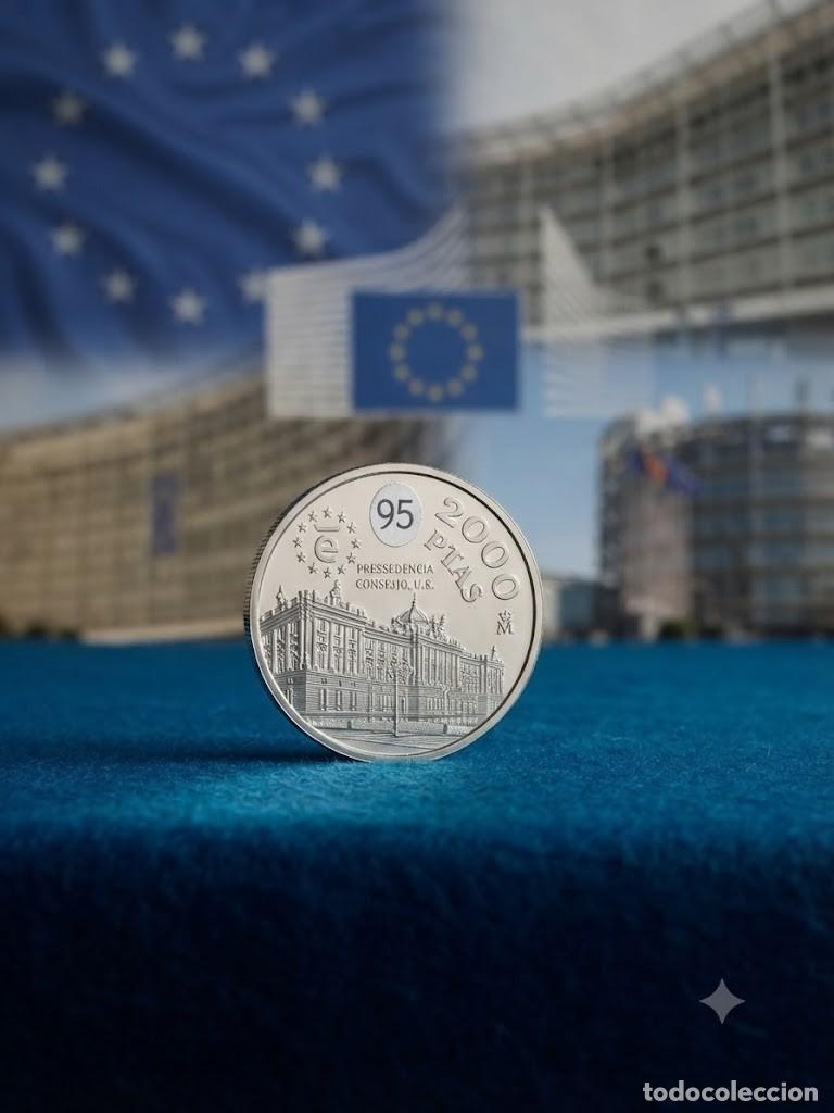 Monedas Juan Carlos I: Moneda plata 2000 pts Presidencia Consejo U.E. a&ntilde;o 1995