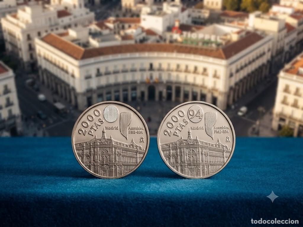 Monedas Juan Carlos I: Dos monedas plata 2000 pts Asamblea Madrid a&ntilde;o 1994
