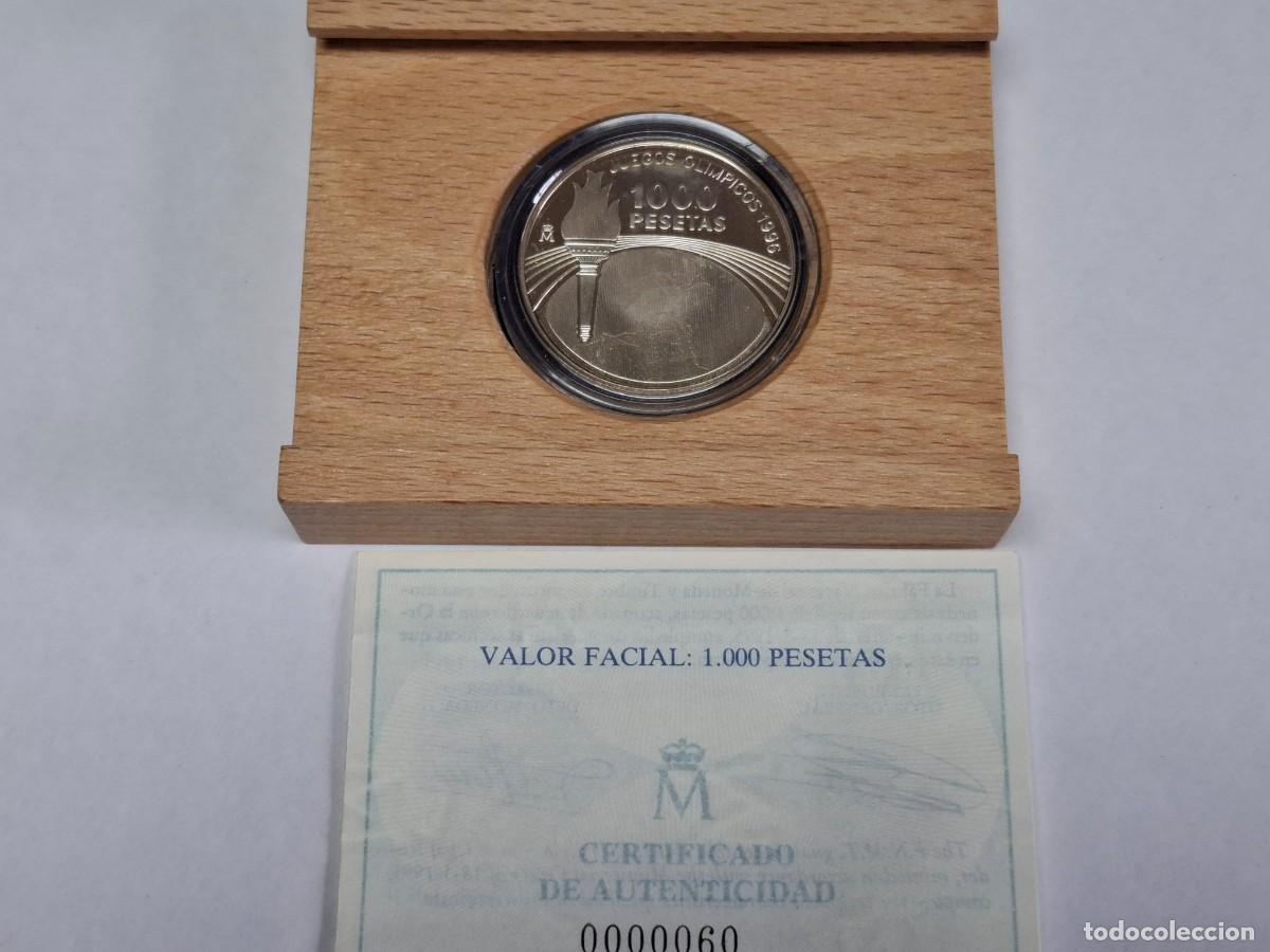 Monedas Juan Carlos I: Estuche Moneda de 1000 PESETAS de PLATA de 1996 BANCO DE ESPA&Ntilde;A, Juegos Ol&iacute;mpicos de Atlanta en PRO
