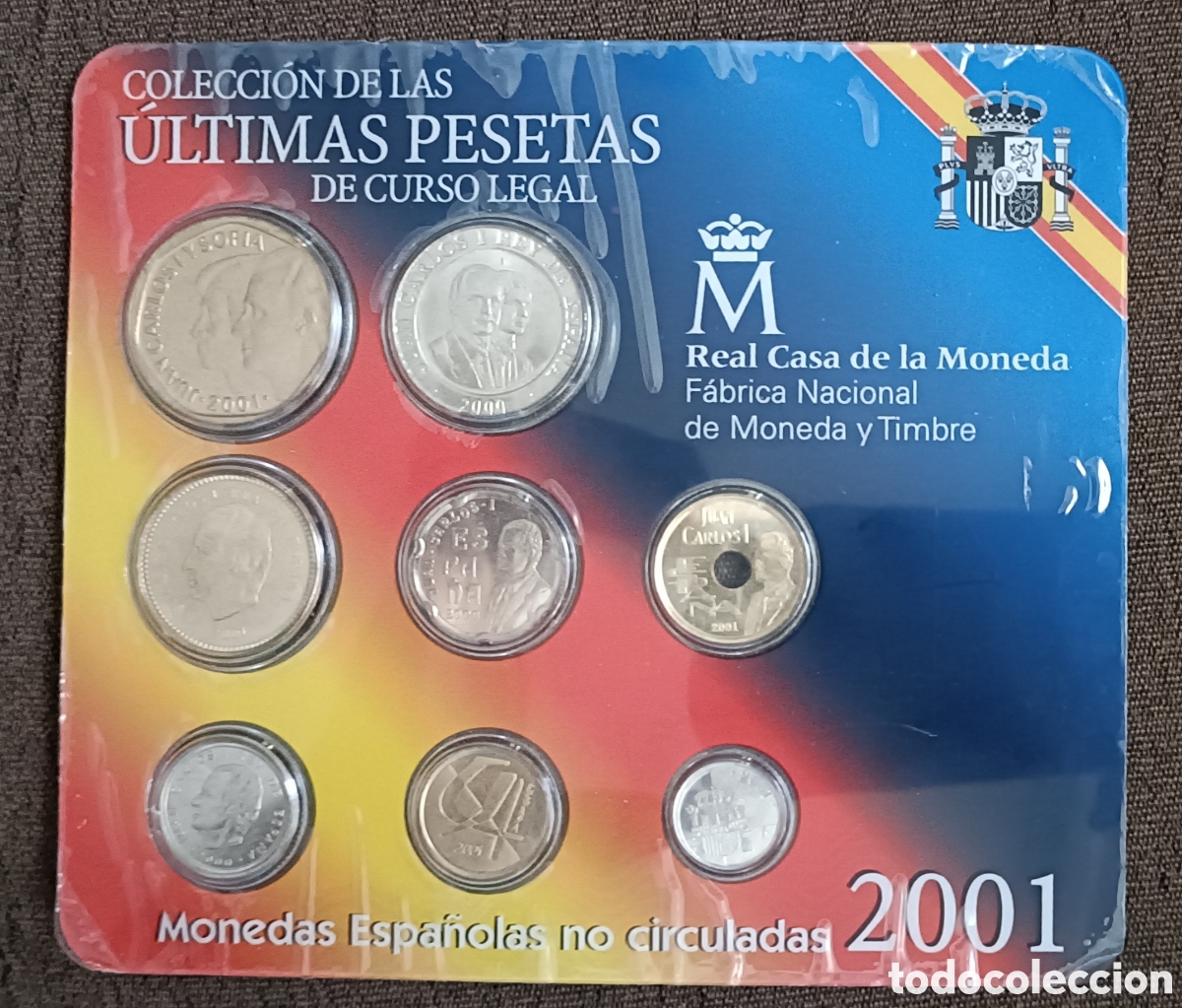 Monedas Juan Carlos I: Colecci&oacute;n de las ultimas pesetas de curso legal (Sin circular)2001 Real casa de la moneda