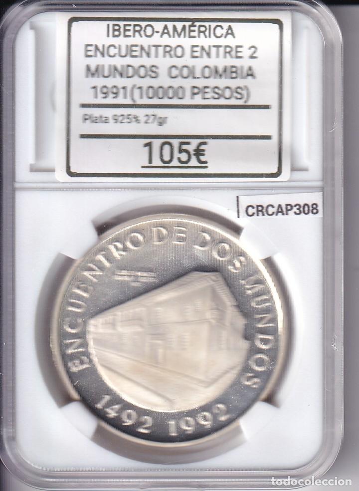 Monedas Juan Carlos I: CRCAP308 MONEDA IBERO-AMERICA ENCUENTRO ENTRE 2 MUNDOS COLOMBIA 10000 PESOS 1991