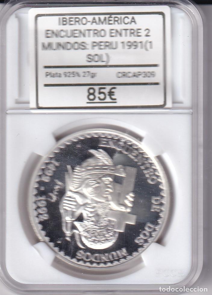 Monedas Juan Carlos I: CRCAP309 MONEDA IBERO-AMERICA ENCUENTRO ENTRE 2 MUNDOS PERU 1 SOL