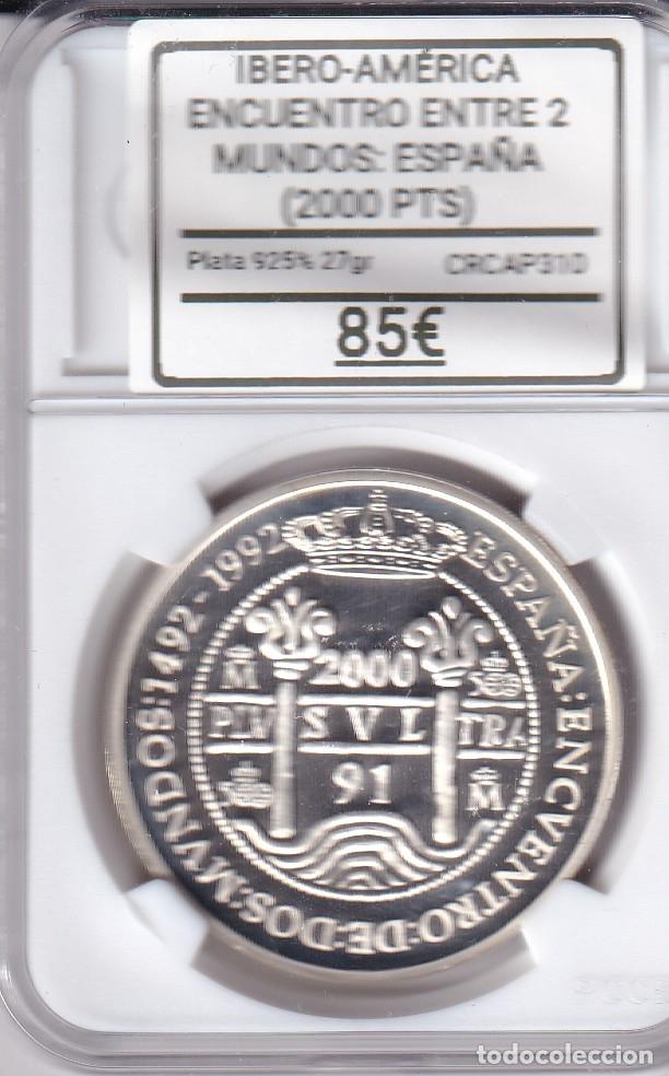 Monedas Juan Carlos I: CRCAP310 MONEDA IBERO-AMERICA ENCUENTRO ENTRE 2 MUNDOS ESPA&Ntilde;A 2000 PESETAS 1991