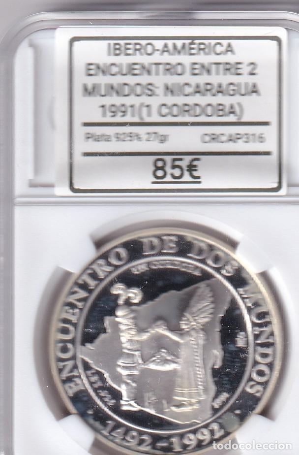 Monedas Juan Carlos I: CRCAP316 MONEDA IBERO-AMERICA ENCUENTRO ENTRE 2 MUNDOS NICARAGUA 1 CORDOBA 1991