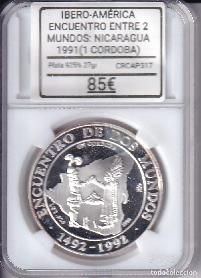 Monedas Juan Carlos I: CRCAP317 MONEDA IBERO-AMERICA ENCUENTRO ENTRE 2 MUNDOS NICARAGUA 1 CORDOBA 1991