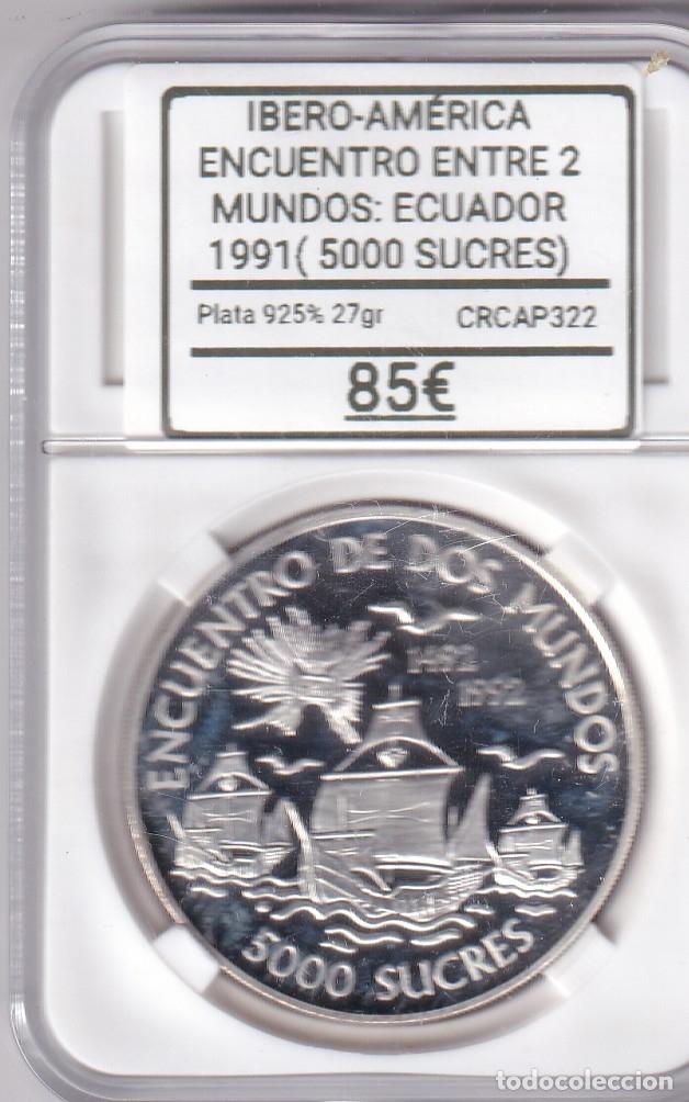 Monedas Juan Carlos I: CRCAP322 MONEDA IBERO-AMERICA ENCUENTRO ENTRE 2 MUNDOS ECUADOR 5000 SUCRES 1991