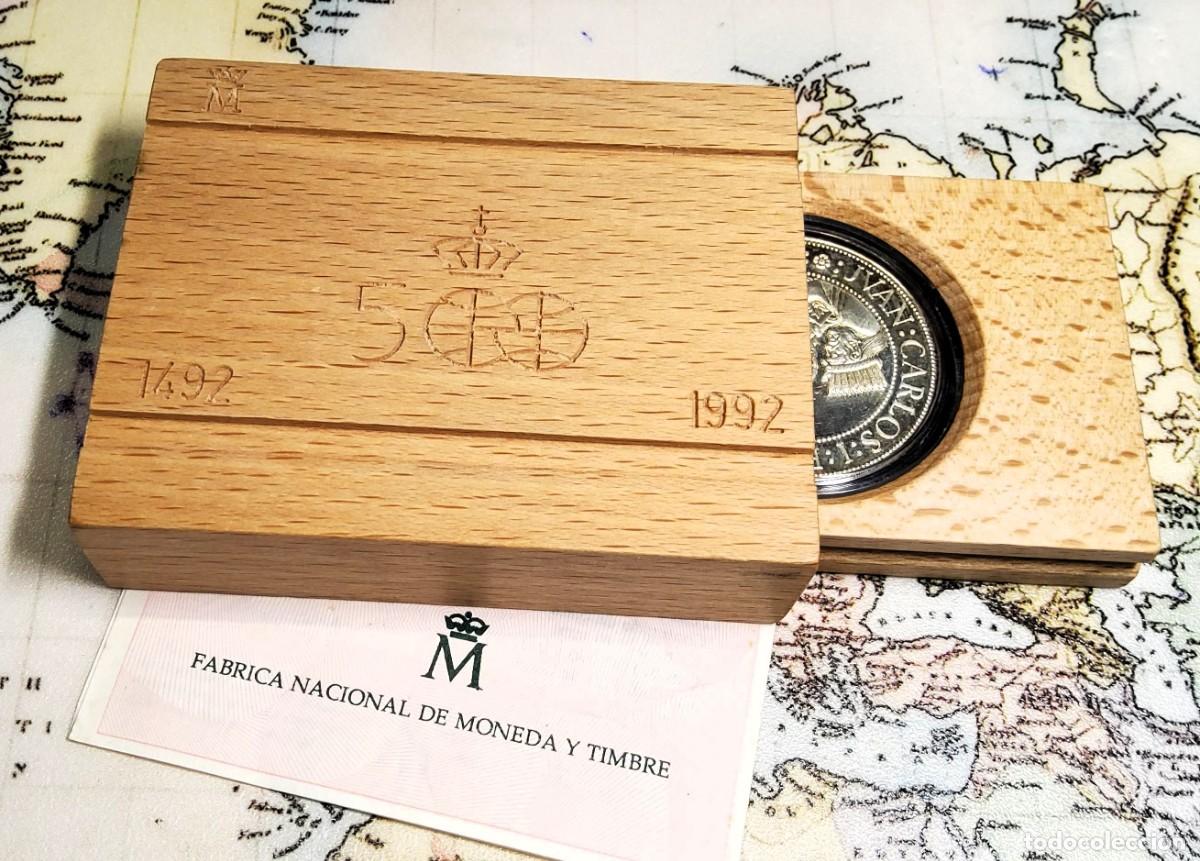 Monedas Juan Carlos I: ESPA&Ntilde;A 1989. 1&ordf; SERIE QUINTO CENTENARIO DE PLATA DE 925 ml. DE 5000 PESETAS. DE 54 gr y 40. PROOF mm