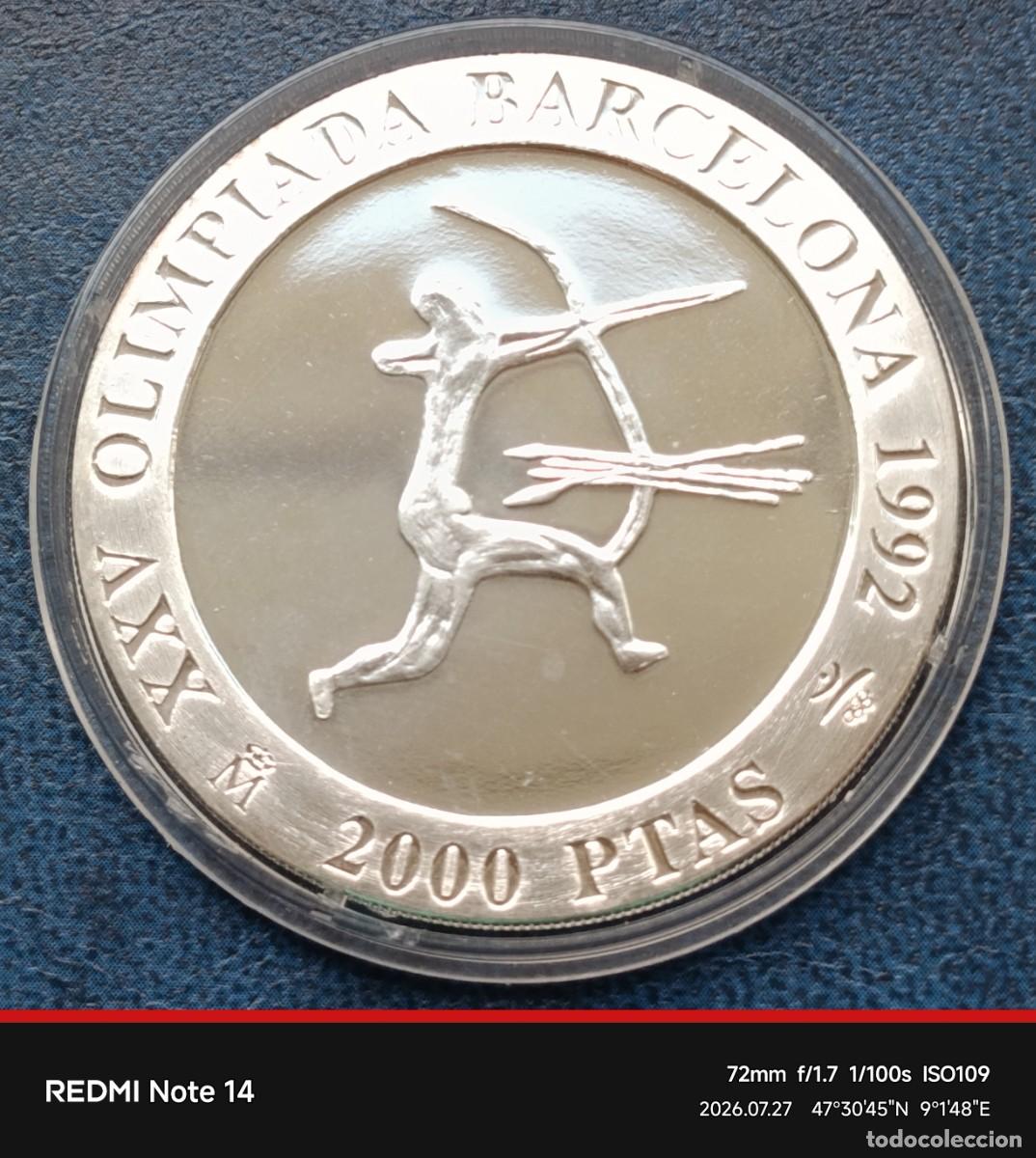 Monedas Juan Carlos I: ESPA&Ntilde;A - 2000 PESETAS DE PLATA 1990 - OLIMPIADA DE BARCELONA - S / C, ENCAPSULADA Y CON CERTIFICADO