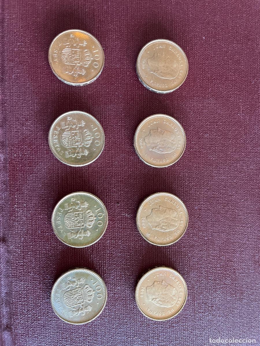 Monedas Juan Carlos I: 8 monedas de 100 pesetas del a&ntilde;o 2000 Rey Juan Carlos I
