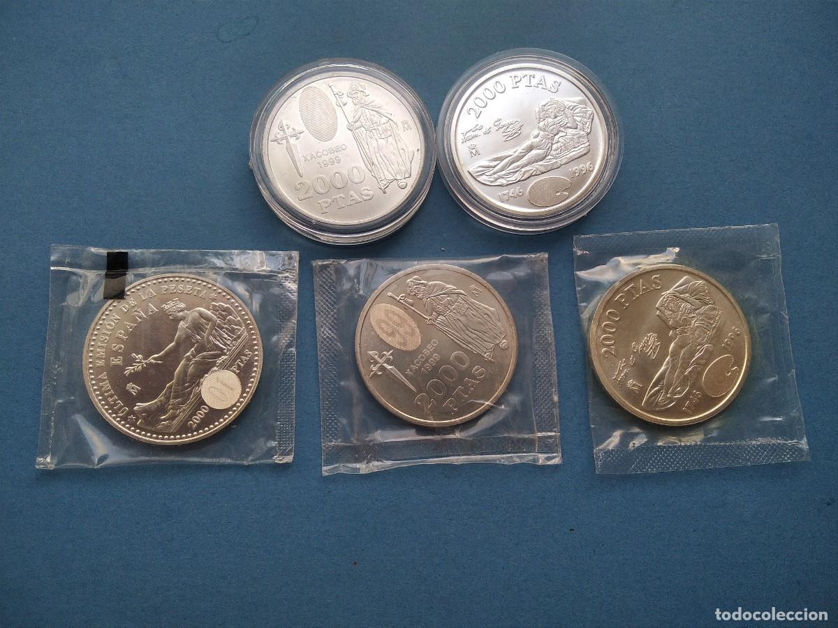 Monedas Juan Carlos I: 5 MONEDAS 2000 PESETAS PLATA