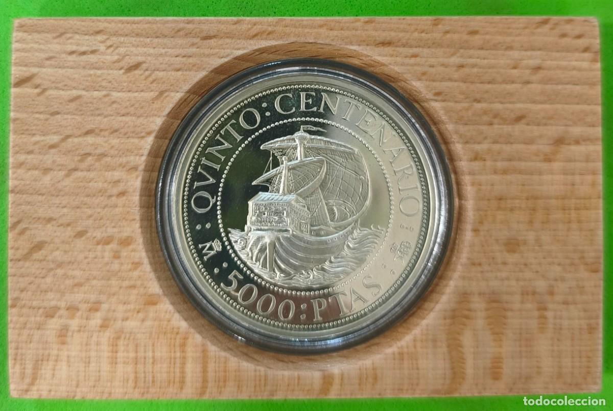 Monedas Juan Carlos I: ESPA&Ntilde;A. A&Ntilde;O 1989. 5000 PTAS PLATA V CENTENARIO DESCUBRIMIENTO DE AMERICA. PESO 54 GR