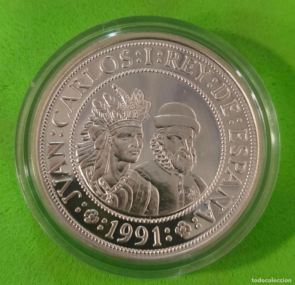 Monedas Juan Carlos I: ESPA&Ntilde;A. A&Ntilde;O 1991. SERIE III. 5000 PTAS PLATA V CENTENARIO DESCUBRIMIENTO DE AMERICA. PESO 54 GR