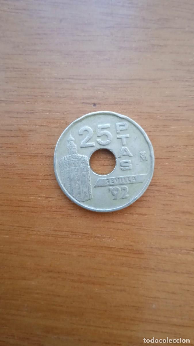 Monedas Juan Carlos I: Moneda de 25 pesetas. Juan Carlos I. 1992. Conmemorativa de Sevilla &acute;92.