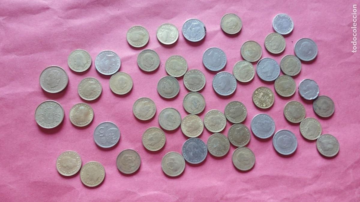 Monedas Juan Carlos I: FRANCO.-JUAN CARLOS I.-LOTE DE 50 MONEDAS VARIADAS.