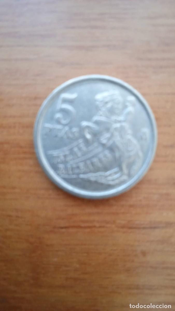 Monedas Juan Carlos I: Moneda de 5 pesetas. Rey Juan Carlos I. Menorca. A&ntilde;o 1997.
