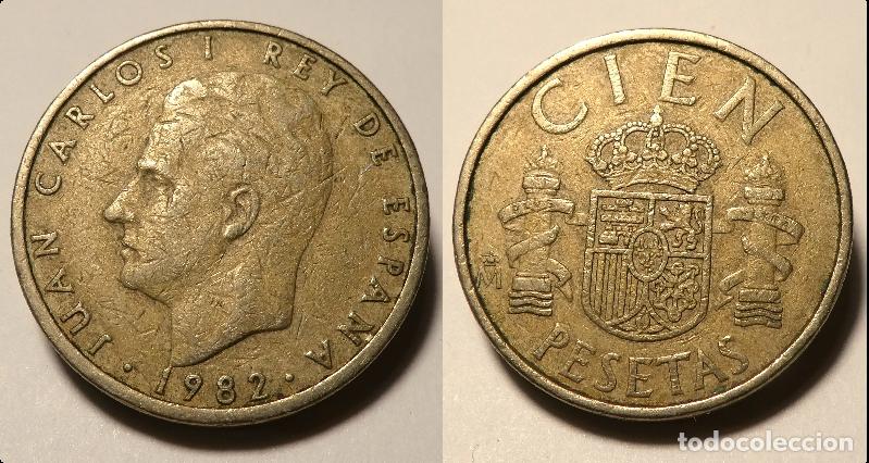 Monedas Juan Carlos I: Moneda de 100 pesetas 1982 Lis Arriba