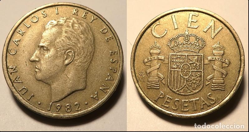 Monedas Juan Carlos I: Moneda de 100 pesetas 1982 Lis Arriba