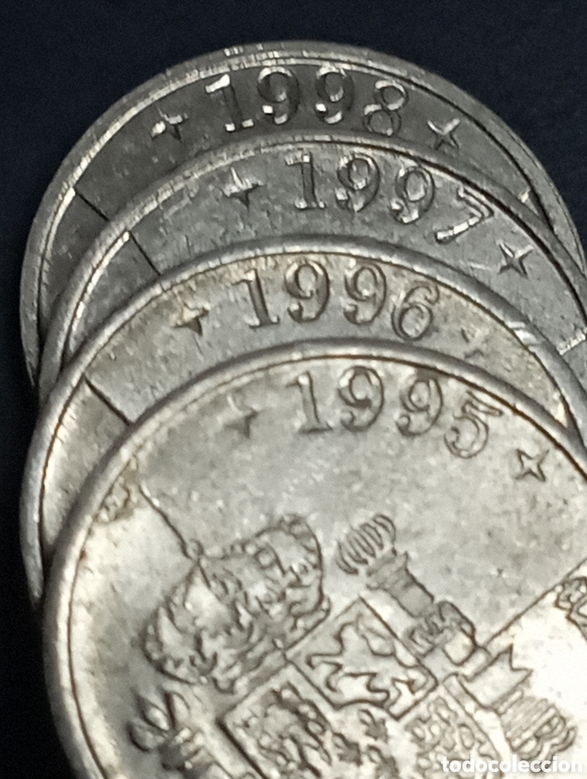 Monedas Juan Carlos I: 4 Moneda 1 peseta Juan Carlos I a&ntilde;os 1995 - 96 - 97 - 98