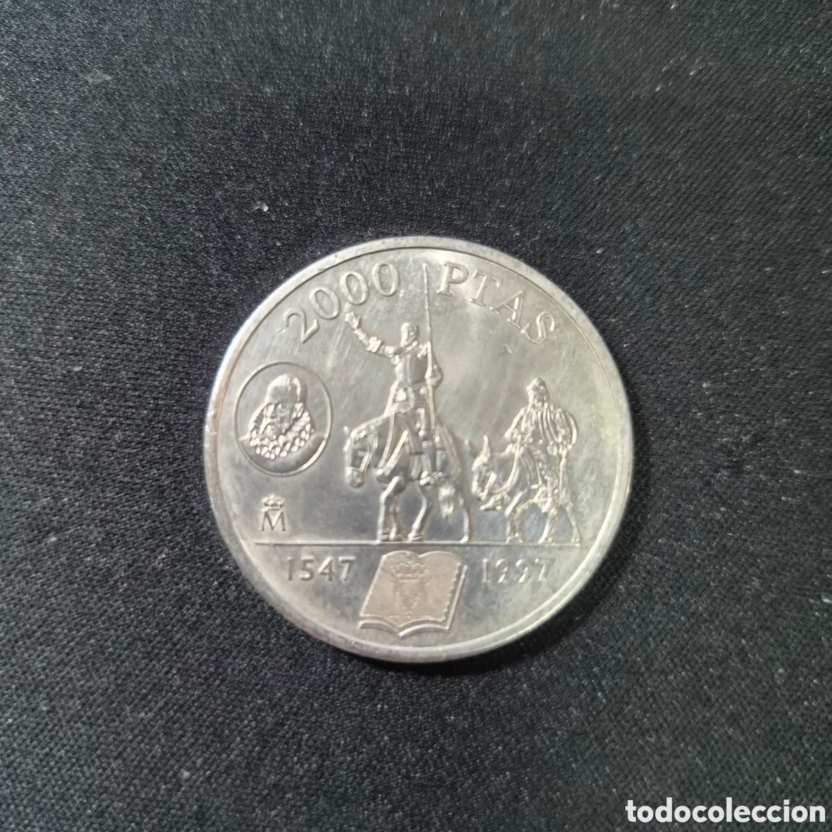 Monedas Juan Carlos I: Moneda de plata 2000 pesetas a&ntilde;o 1997 El Quijote