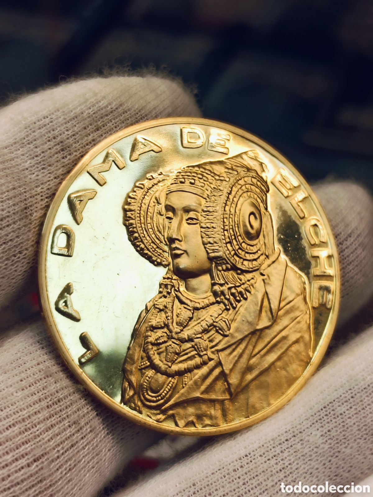 Monedas Juan Carlos I: EXTRAORDINARIA MEDALLA DE ORO . DAMA DE ELCHE . PESO 35,27 GRAMOS LEY 917 MILESIMAS