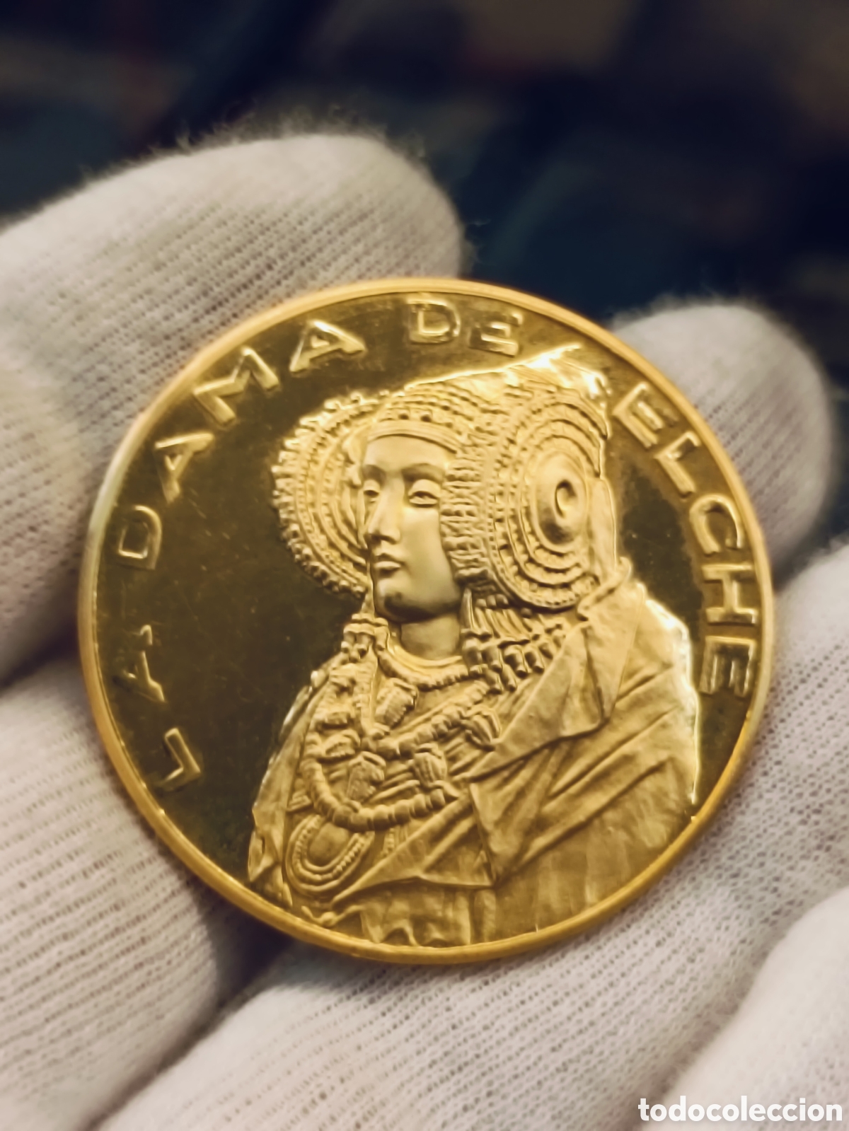 Monedas Juan Carlos I: EXTRAORDINARIA MEDALLA DE ORO . DAMA DE ELCHE . PESO 35,27 GRAMOS LEY 917 MILESIMAS