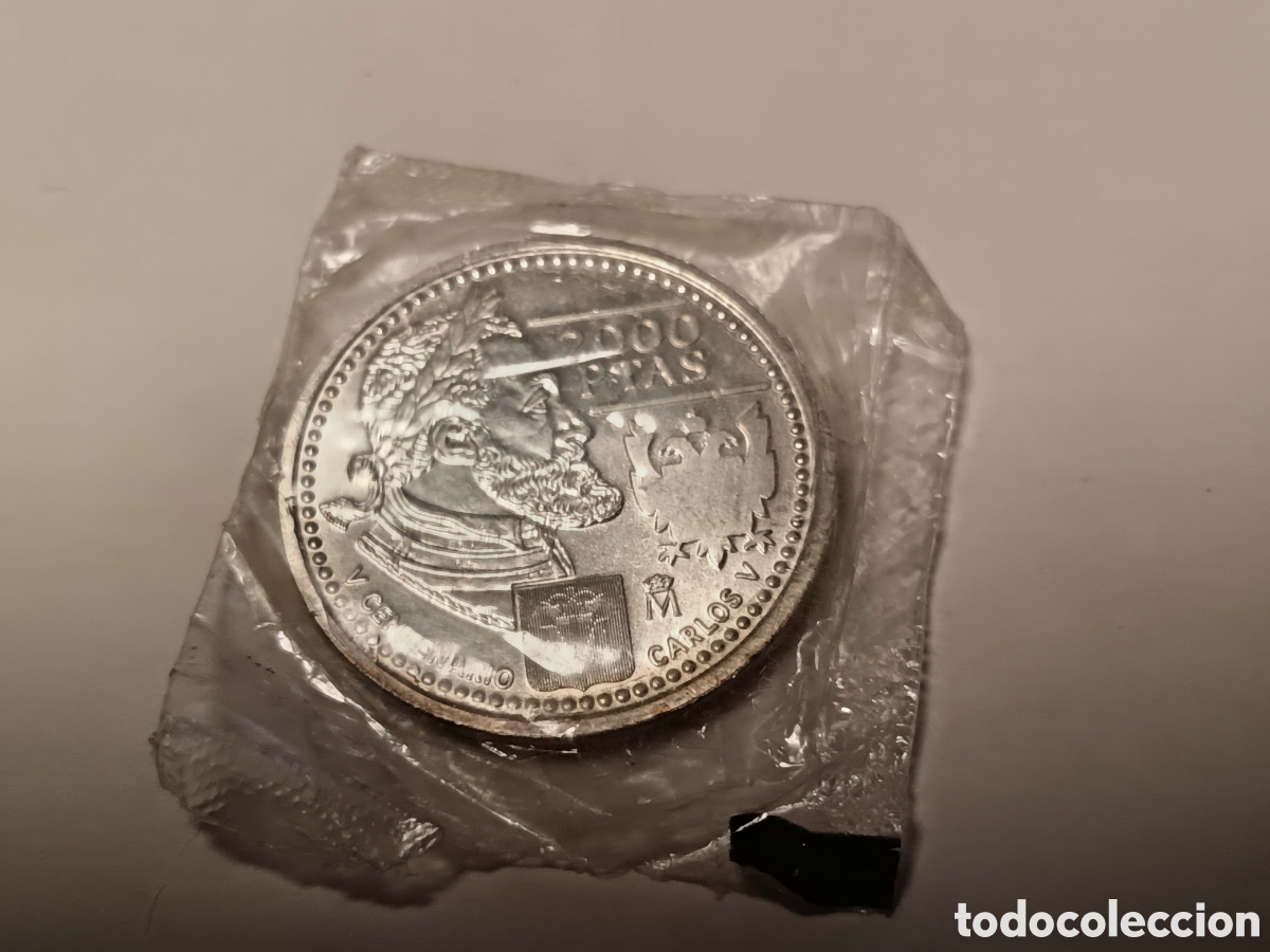 Monedas Juan Carlos I: 2000 PESETAS DE PLATA A&Ntilde;O 2000, CARLOS V, S/C