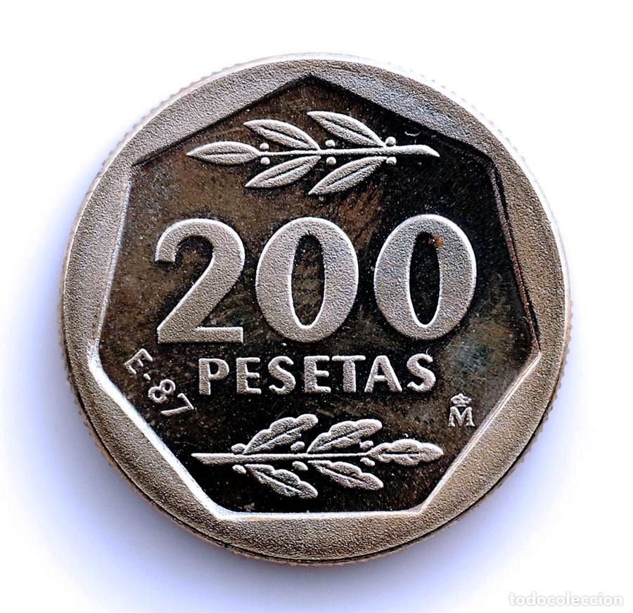 Monedas Juan Carlos I: SC. Juan Carlos I. 200 E-87. 1987. SC/UNC. N&iacute;quel 8,3 g. Escasa