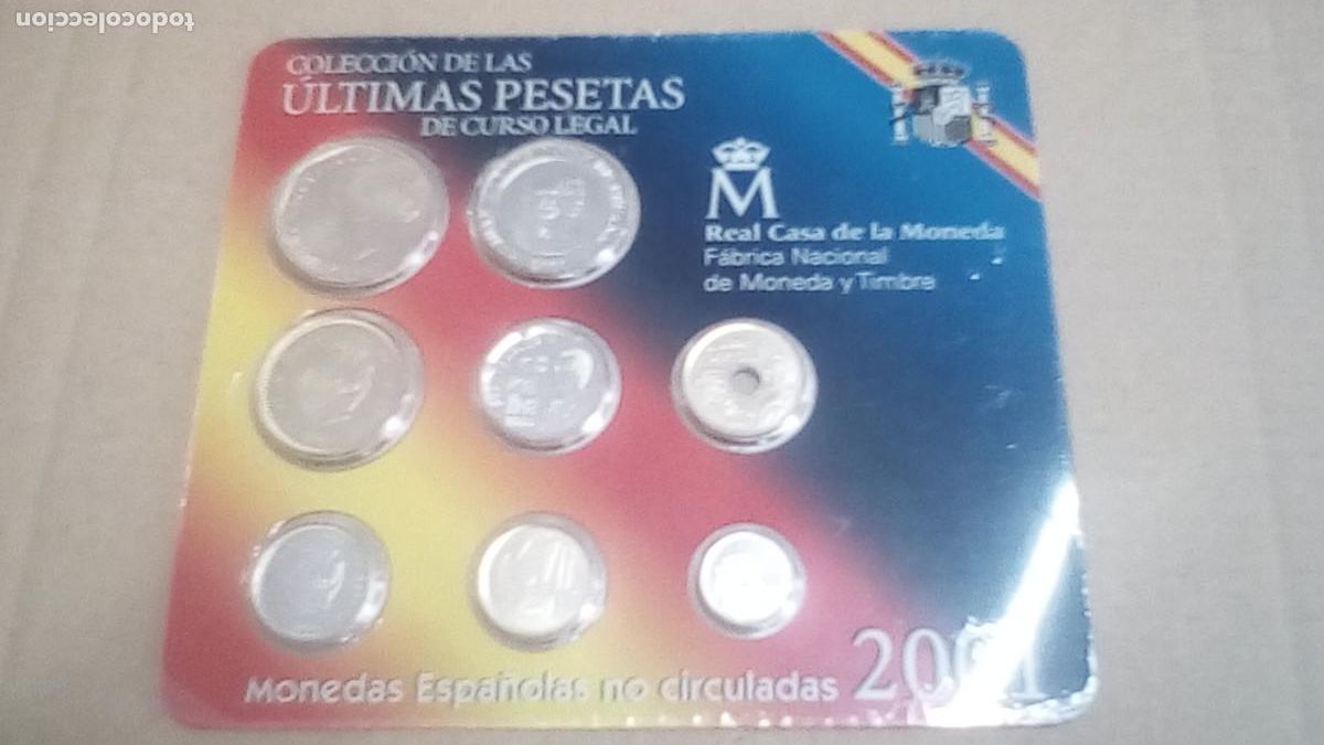 Monedas Juan Carlos I: Set de las &uacute;ltimas pesetas a&ntilde;o 2001