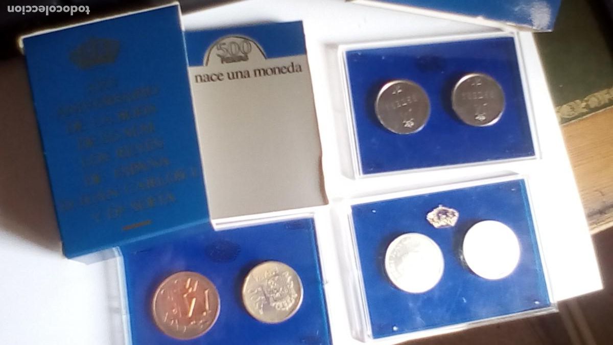 Monedas Juan Carlos I: Estuche - 500 pesetas y Pruebas - XXV Aniversario Boda SSMM Reyes de Espa&ntilde;a - 1987 FNMT Plata