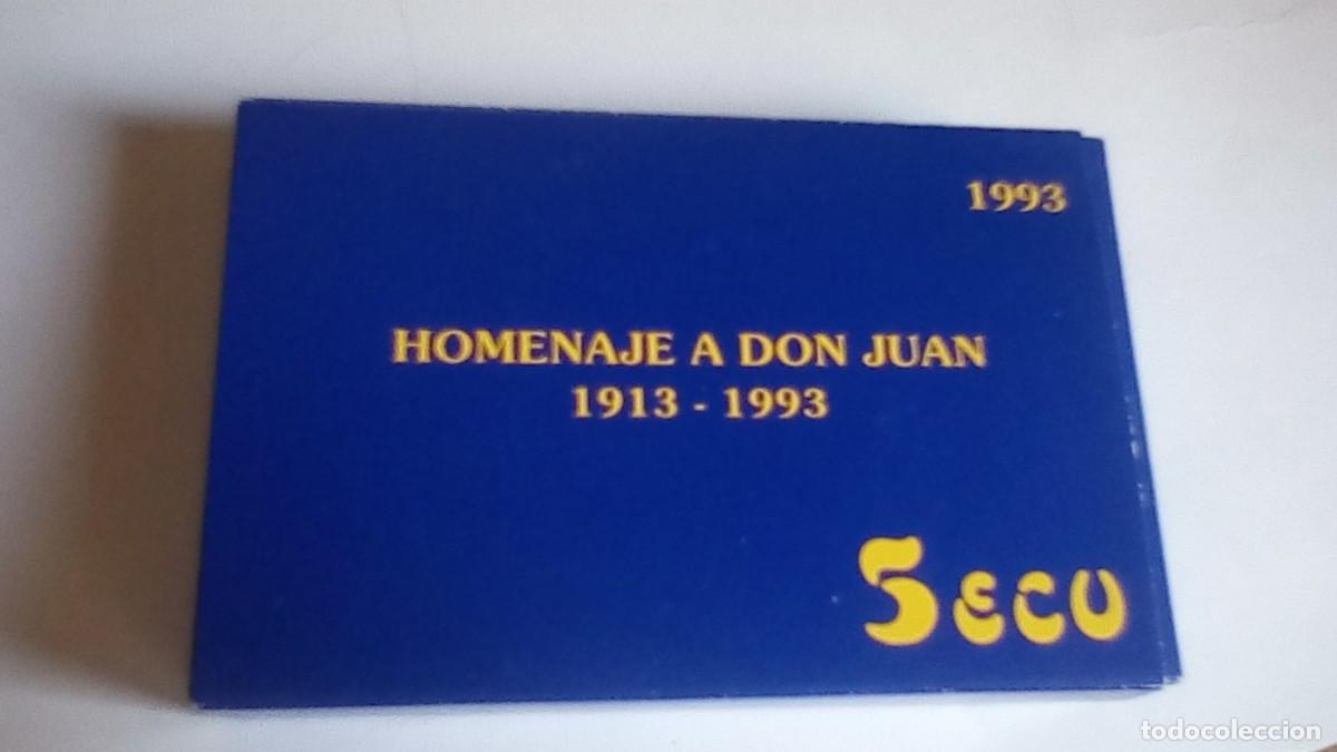 Monedas Juan Carlos I: 5 ECU ESPA&Ntilde;A 1993 PLATA 1 ONZA DE PLATA . HOMENAJE A DON JUAN