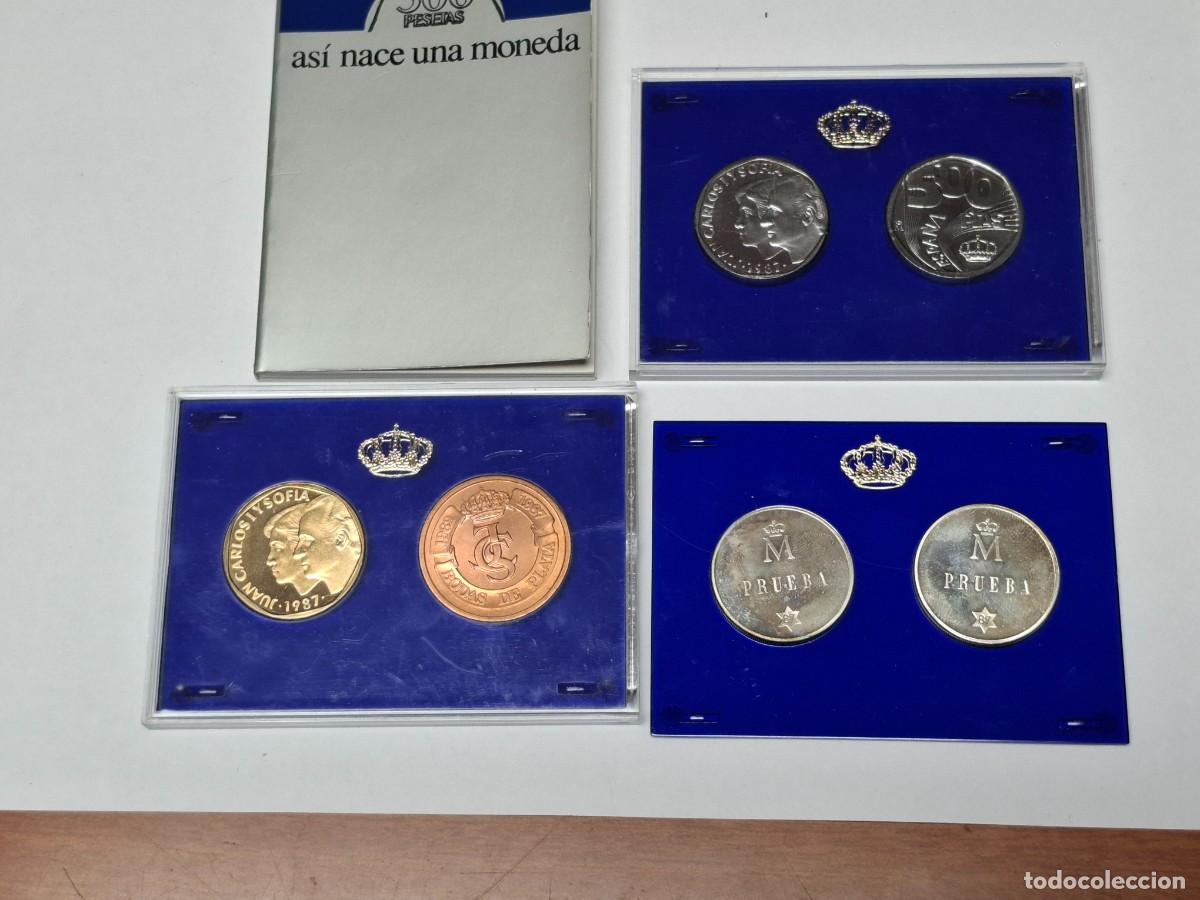 Monedas Juan Carlos I: Estuches de 6 Monedas de 500 Pesetas, 2 de ellas de PLATA ,pruebas 25 Aniv. Boda Juan Carlos en SIN