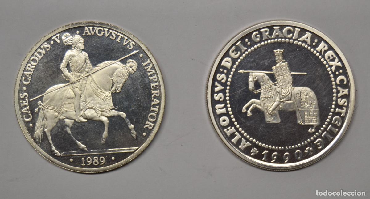 Monedas Juan Carlos I: ESPA&Ntilde;A - LOTE de 2 MONEDAS PLATA de 5 ECUS 1989 y 1990 - LOTE 5736
