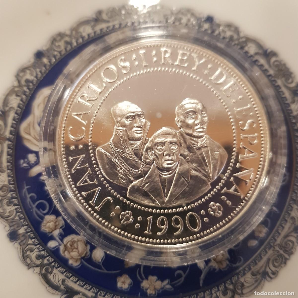 Monedas Juan Carlos I: Moneda 2000 Pesetas Plata Juan Carlos I Rey de Espa&ntilde;a Quinto Centenario 1990