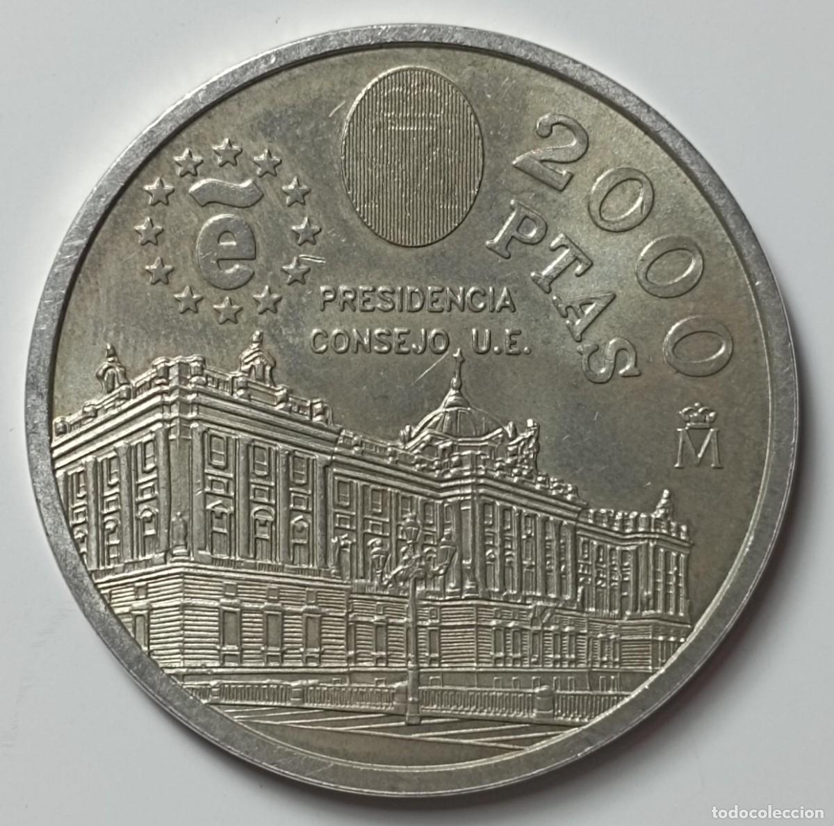 Monedas Juan Carlos I: Moneda de Espa&ntilde;a 2000 pesetas de 1995 de plata (Presidencia espa&ntilde;ola del Consejo de la UE)