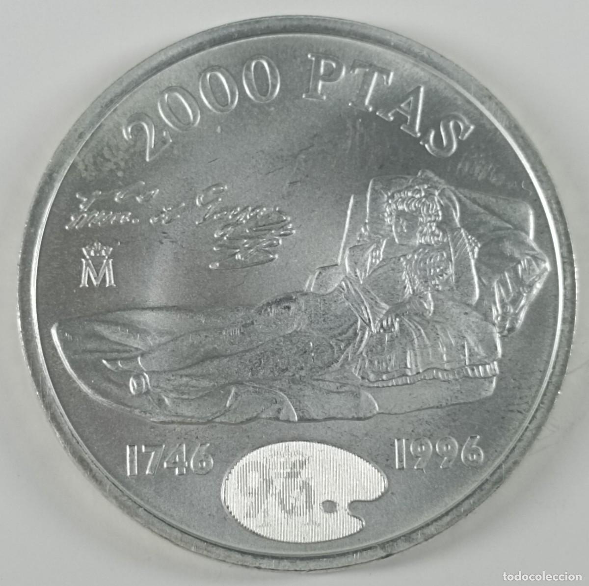 Monedas Juan Carlos I: Moneda de Espa&ntilde;a 2.000 pesetas de 1996 de plata (Francisco de Goya)