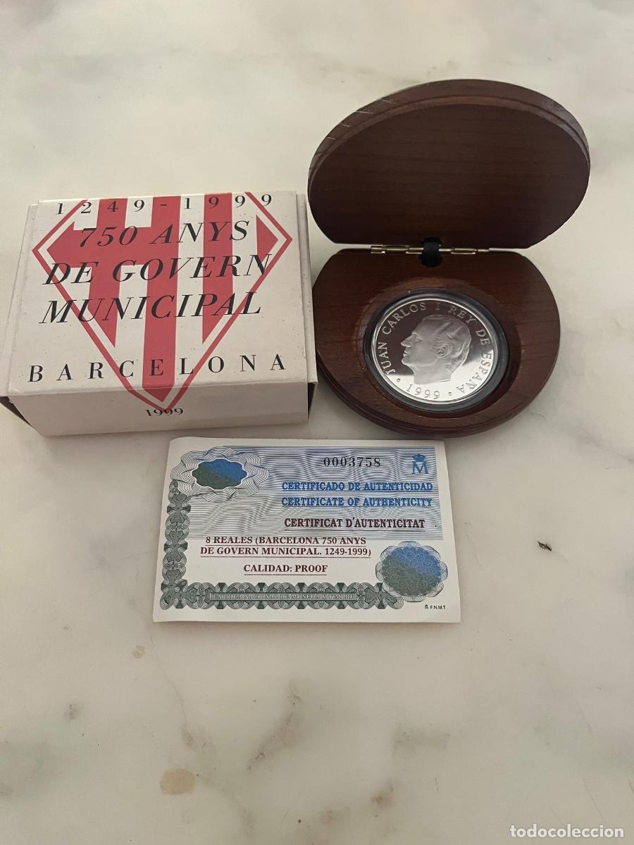 Monedas Juan Carlos I: 1999. 2000 pesetas de plata. 750 a&ntilde;os de Gobierno municipal Barcelona