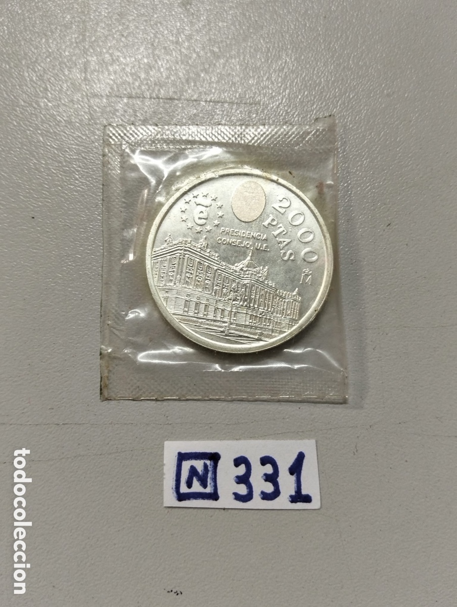 Monedas Juan Carlos I: moneda conmemorativa de 2000 pesetas de plata acu&ntilde;ada en 1995