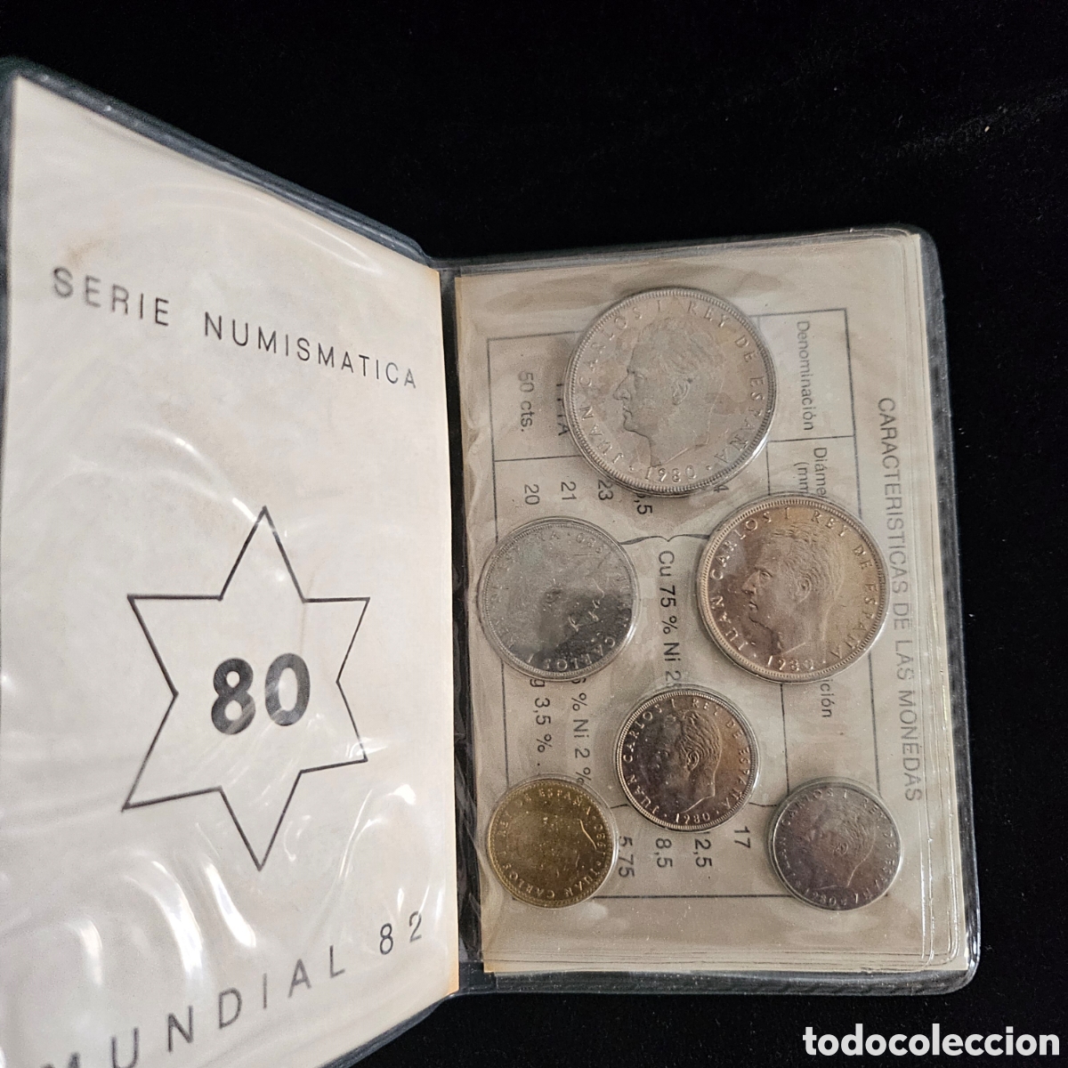 Monedas Juan Carlos I: Cartera Numism&aacute;tica Espa&ntilde;a Mundial 82 &ndash; Juan Carlos I &ndash; Serie completa 1980