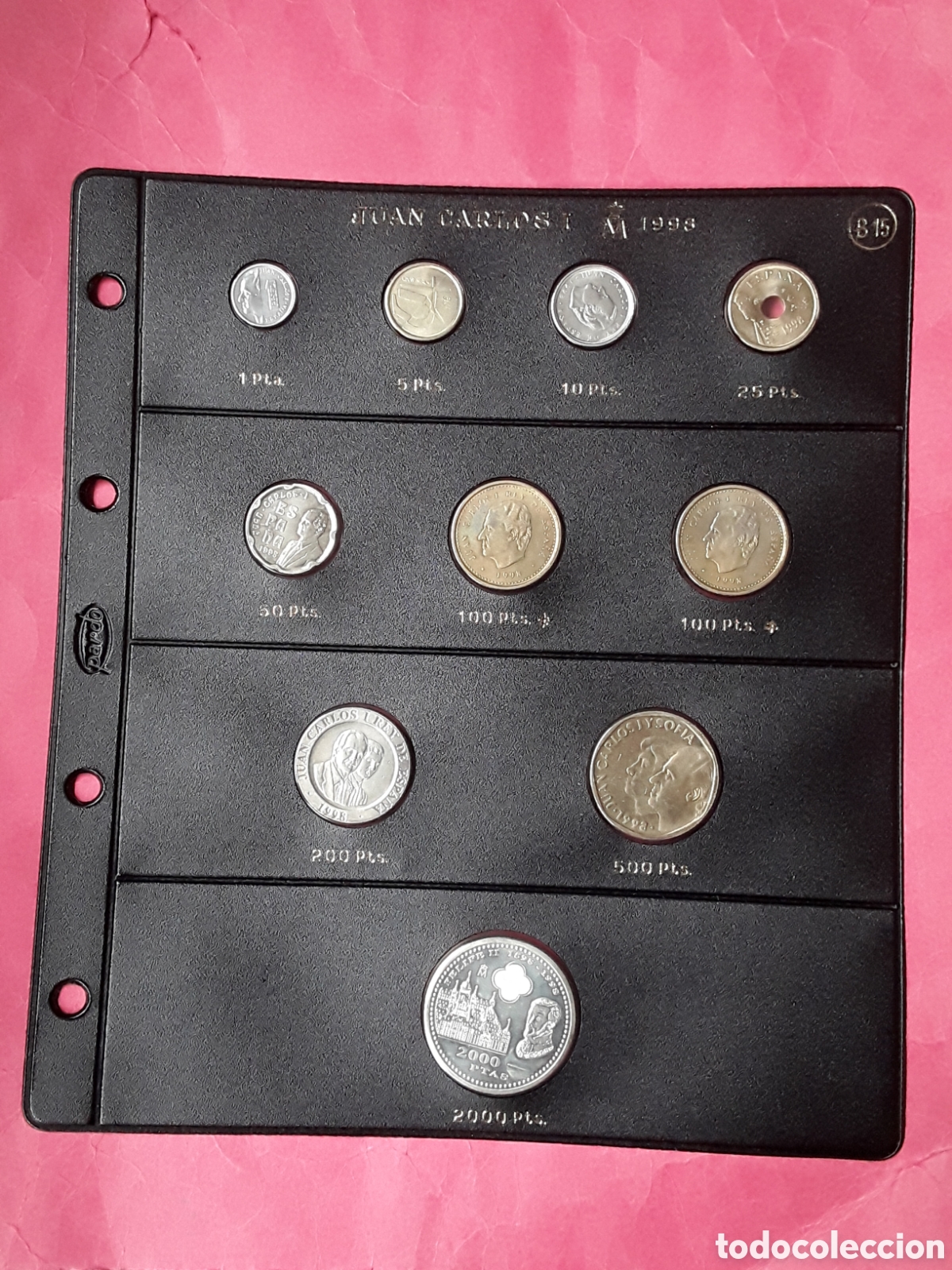 Monedas Juan Carlos I: PESETAS 1998 Y 2000 PESETAS 1998 PLATA.A&Ntilde;O COMPLETO. SIN CIRCULAR. MONTADO EN PARDO