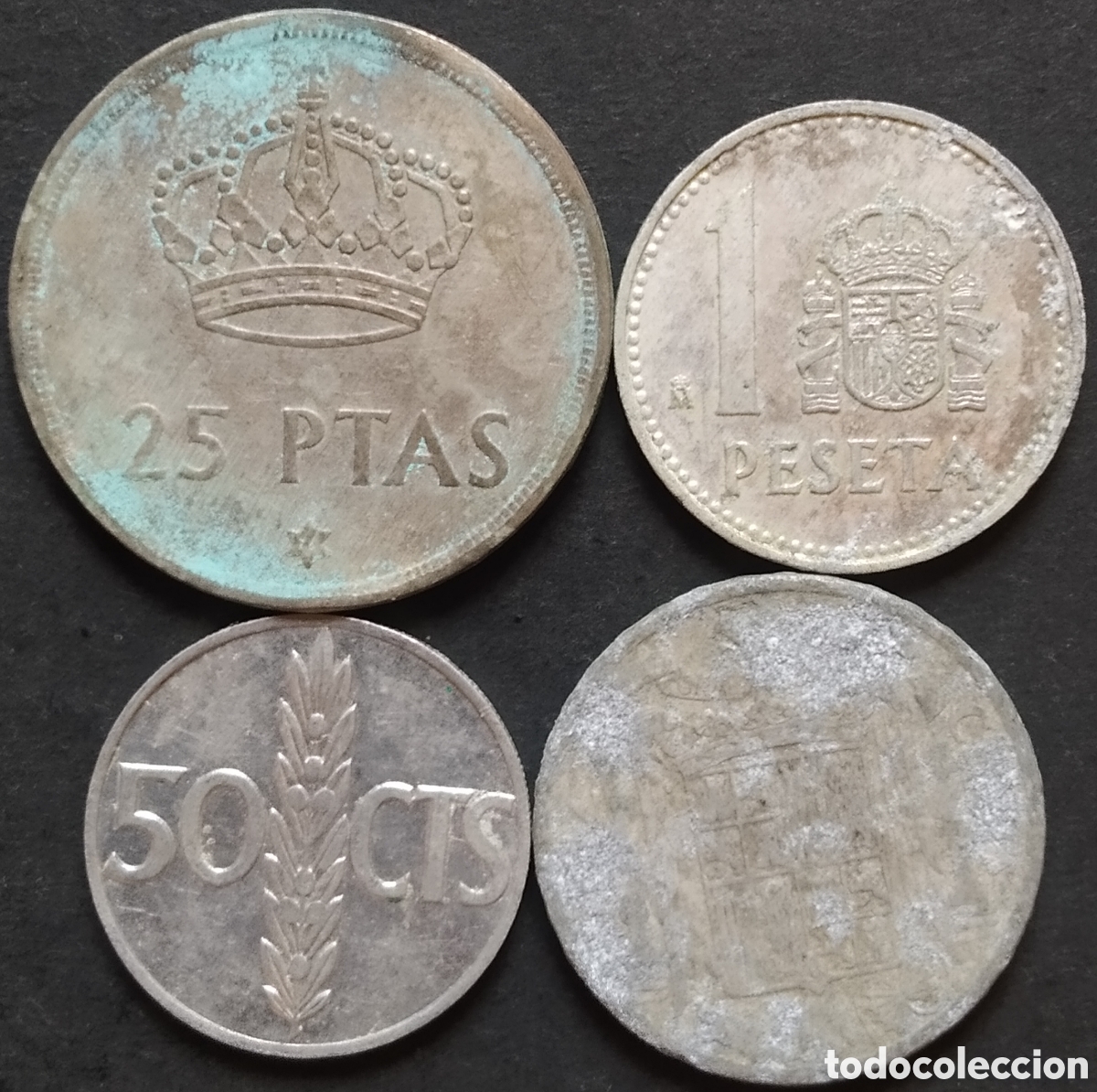 Monedas Juan Carlos I: LOTE MONEDAS N&deg; 0092 - LOTE DE 4 MONEDAS DIFERENTES ESPA&Ntilde;A