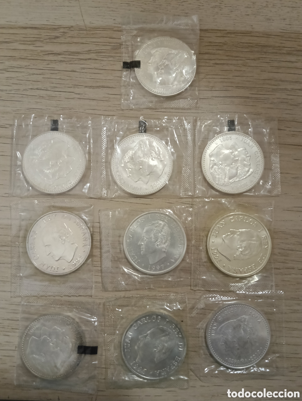 Monedas Juan Carlos I: Plata. 10 monedas SC. 9x 2000 ptas/ 1x 20 euro