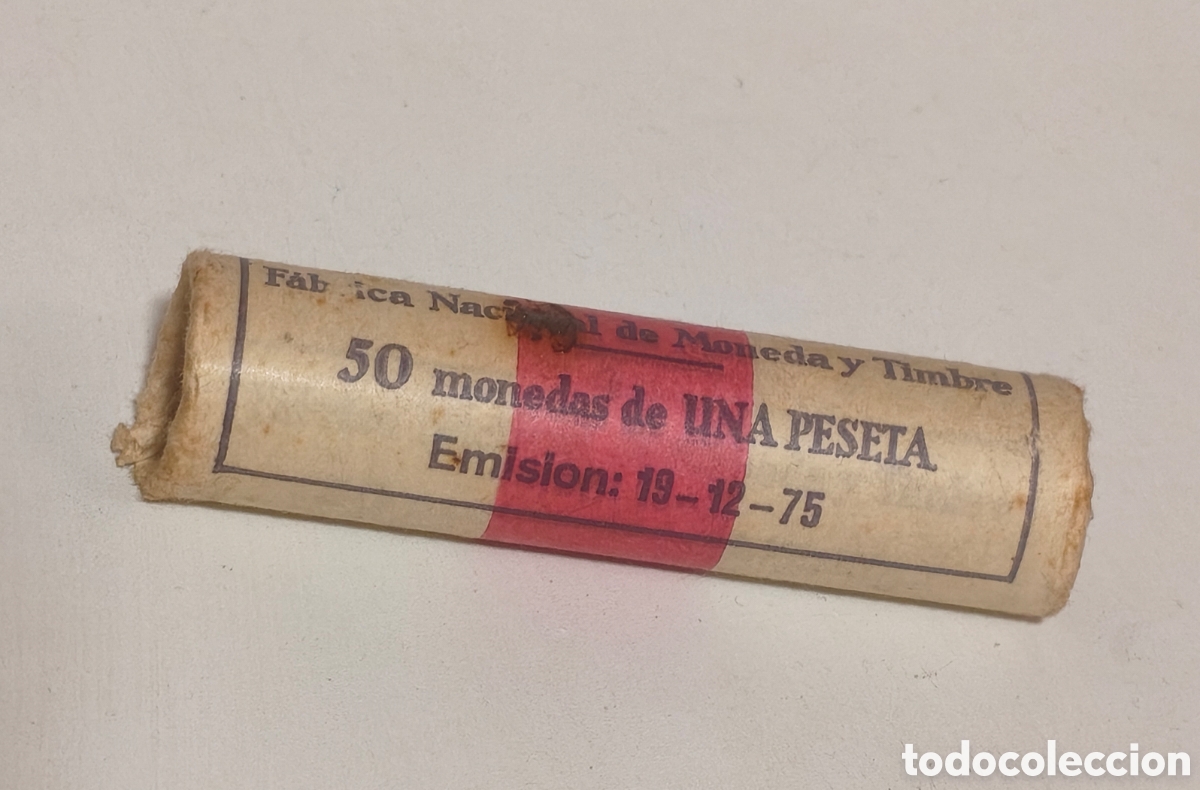 Monedas Juan Carlos I: CARTUCHO 50 MONEDAS DE 1 PESETA EMISION1975 ESTRELLA 77 PRECINTADO