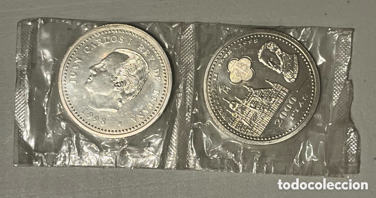 Monedas Juan Carlos I: 2 MONEDAS 2000 PESETAS 1998 - FELIPE II - PLATA - SIN ABRIR