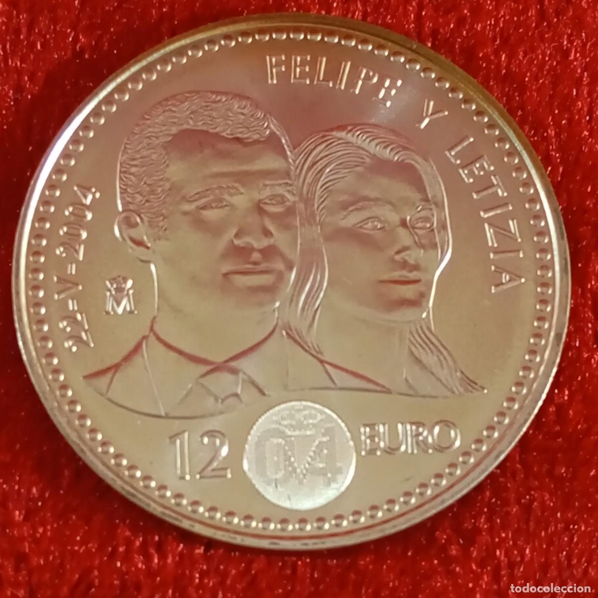 Monedas Juan Carlos I: MONEDA PLATA - FELIPE Y LETIZIA - 22-V-2004 - JUAN CARLOS I Y SOFIA - 2004 - 12 &euro; - SIN CIRCULAR / 7