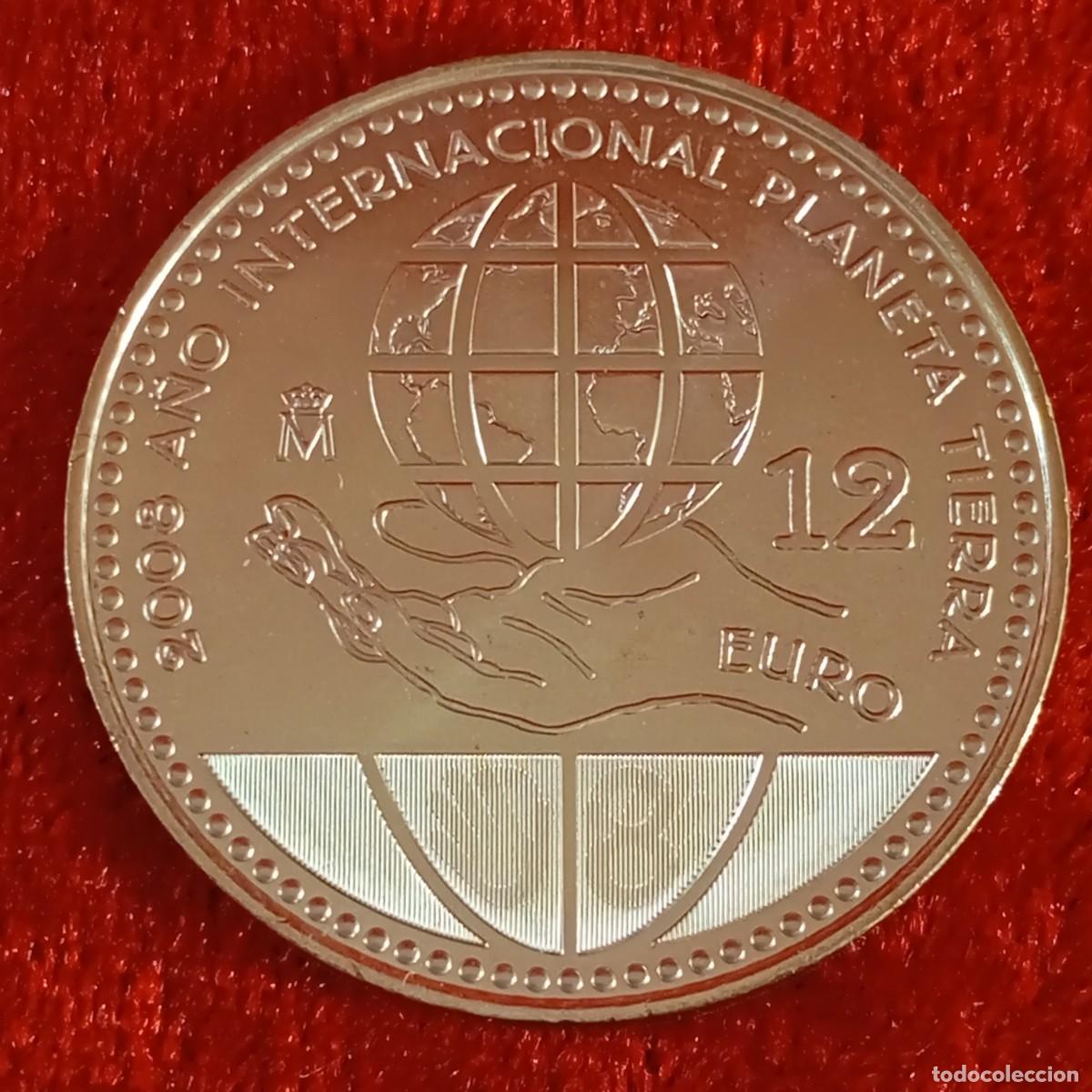 Monedas Juan Carlos I: MONEDA PLATA - A&Ntilde;O INTERNACIONAL PLANETA TIERRA - MONEDA 12 EUROS - JUAN CARLOS I SIN CIRCULAR / 17