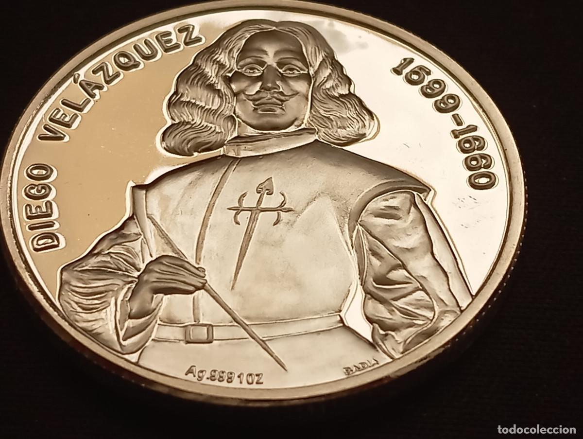 Monedas Juan Carlos I: Diego Velazquez Los Borrachos medalla moneda de plata 999 por Badia
