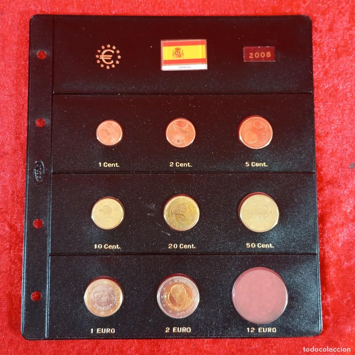Monedas Juan Carlos I: HOJA MONEDAS ESPA&Ntilde;A - PARDO - EUROS - A&Ntilde;O 2008 - COMPLETA A FALTA DE MONEDA 12 EUROS / 4244